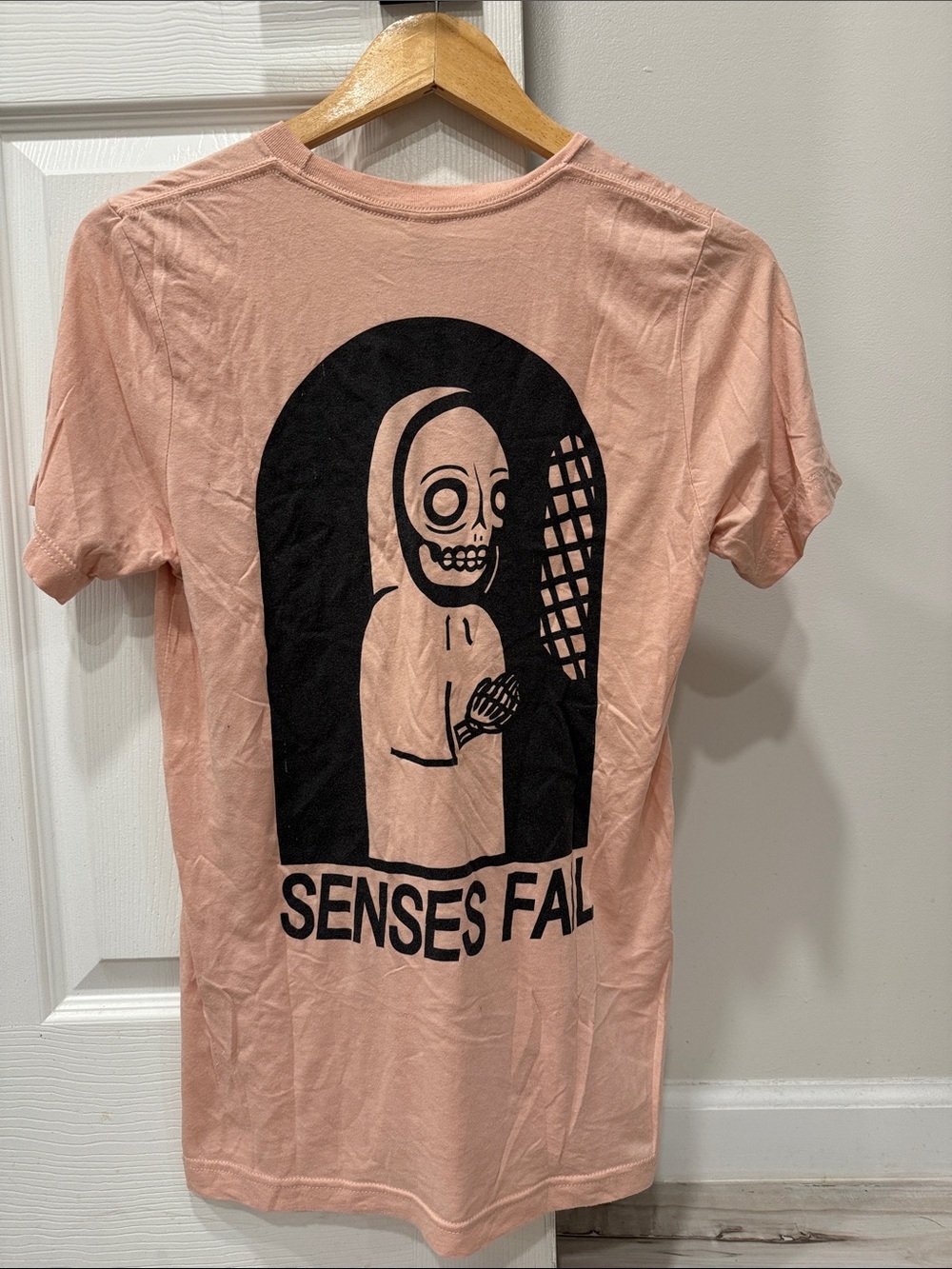 Senses Fail Graphic Tee - Blush Pink with Black Print